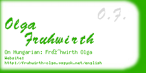 olga fruhwirth business card
